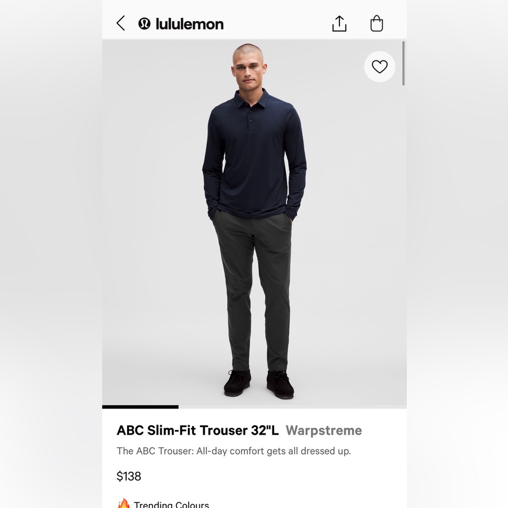 Lululemon ABC Slim Fit Trouser